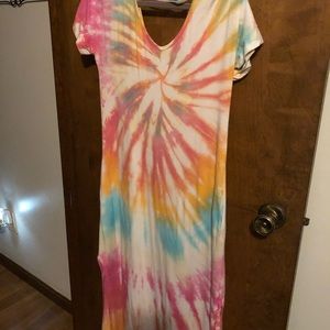 Brightly Twisted tie-dye dress